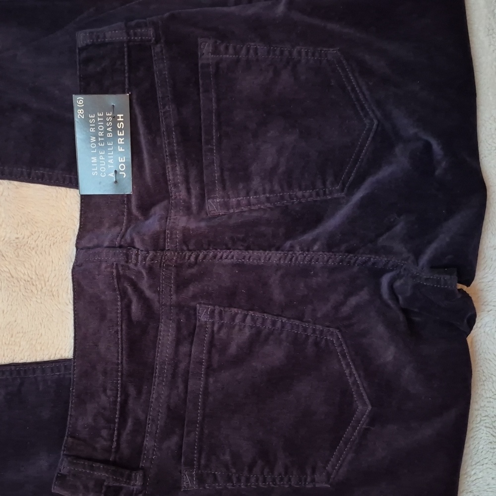 Joe Fresh Slim Low Rise Blue Corduroy Pants Size 6, New With Tags - Picture 10 of 15